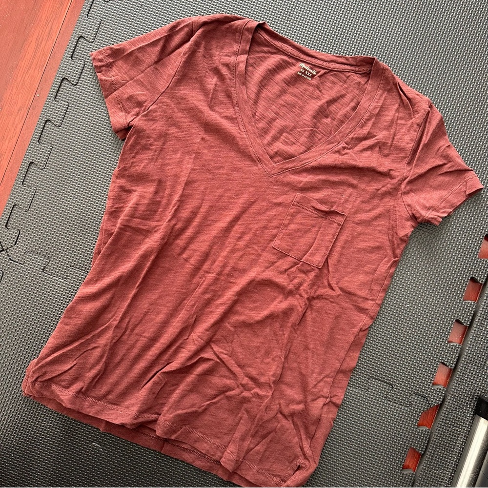 Madewell Whisper Cotton V-Neck Pocket Tee - XXS